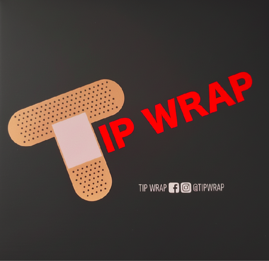 Bandage with 'Tip Wrap' text on a black background