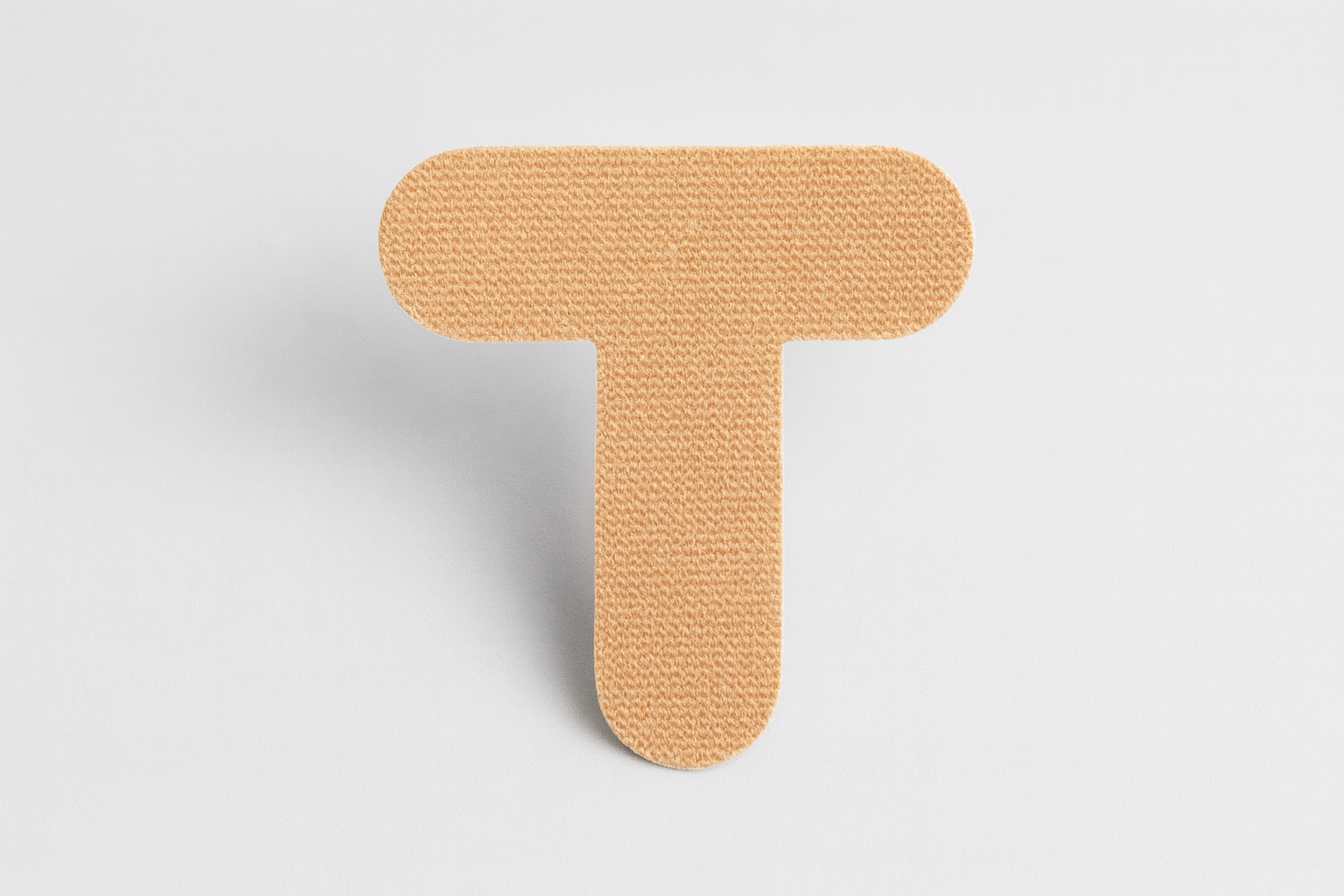 Single adhesive bandage on a light gray background